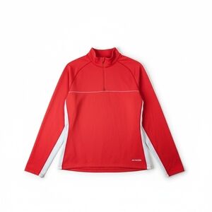 Sugoi Red 1/4 Zip Athletic Pullover Long Sleeve Cycling Jersey Mens Large